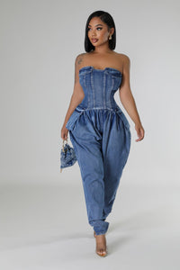 Denim Dusk Jumpsuit (Dark Wash)