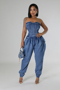 Denim Dusk Jumpsuit (Dark Wash)