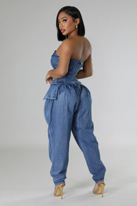 Denim Dusk Jumpsuit (Dark Wash)